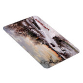 Vintage Winterlandschaft. Weihnachtsgeschenk Magne Magnet (Rechte Seite)