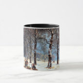 Vintage Winterlandschaft Weihnachtsgeschenk Tasse (Zentrum)