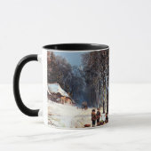 Vintage Winterlandschaft Weihnachtsgeschenk Tasse (Links)