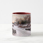 Vintage Winterlandschaft Weihnachtsgeschenk Tasse (Zentrum)