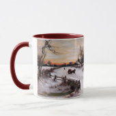 Vintage Winterlandschaft Weihnachtsgeschenk Tasse (Links)