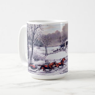 Vintage Winterlandschaft. Weihnachtsgeschenk-Tasse Kaffeetasse