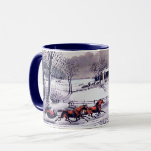 Vintage Winterlandschaft. Weihnachtsgeschenk-Tasse Tasse