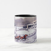 Vintage Winterlandschaft. Weihnachtsgeschenk-Tasse Tasse (Zentrum)