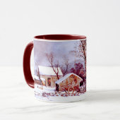 Vintage Winterlandschaft. Weihnachtsgeschenke-Tass Tasse (Vorderseite Links)
