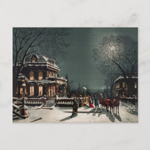 Vintage-Winterlandschaftspostkarte Postkarte