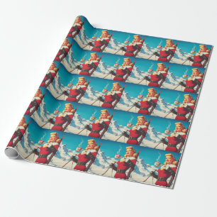 Vintage-Wintermädchen Geschenkpapier