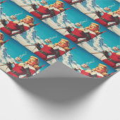 Vintage-Wintermädchen Geschenkpapier (Ecke)