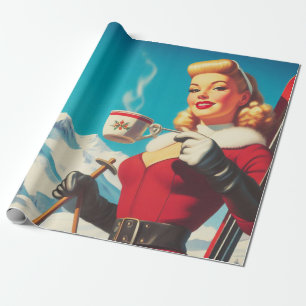 Vintage-Wintermädchen Geschenkpapier