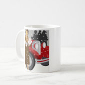 Vintage-Wintermode-Illustration Elegant 1920er Jah Kaffeetasse (Vorderseite Links)