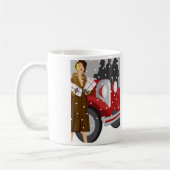 Vintage-Wintermode-Illustration Elegant 1920er Jah Kaffeetasse (Links)
