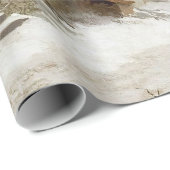 Vintage Wintermühle-Schneelandschaft Geschenkpapier (Rolleneckpunkt)