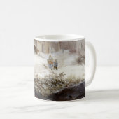 Vintage Wintermühle-Schneelandschaft Kaffeetasse (VorderseiteRechts)