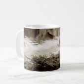 Vintage Wintermühle-Schneelandschaft Kaffeetasse (Vorderseite Links)
