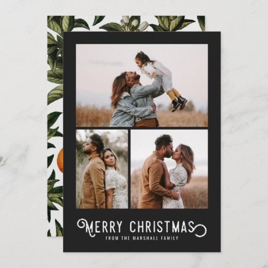 Vintage Winterorange 3 FotoCollage Weihnachten (Vorne/Hinten)