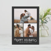 Vintage Winterorangen 3 FotoCollage Feiertagskarte (Stehend Vorderseite)