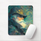 Vintage-Winterporträt eines alten Mannes Mousepad (Mit Mouse)