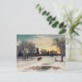 Vintage Winterpostkarte Postkarte (Stehend Vorderseite)