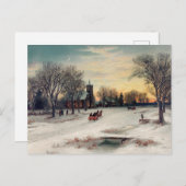 Vintage Winterpostkarte Postkarte (Vorne/Hinten)