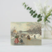 Vintage Winterpostkarte Postkarte (Stehend Vorderseite)