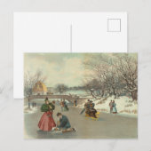 Vintage Winterpostkarte Postkarte (Vorne/Hinten)