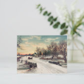 Vintage Winterpostkarte Postkarte (Stehend Vorderseite)