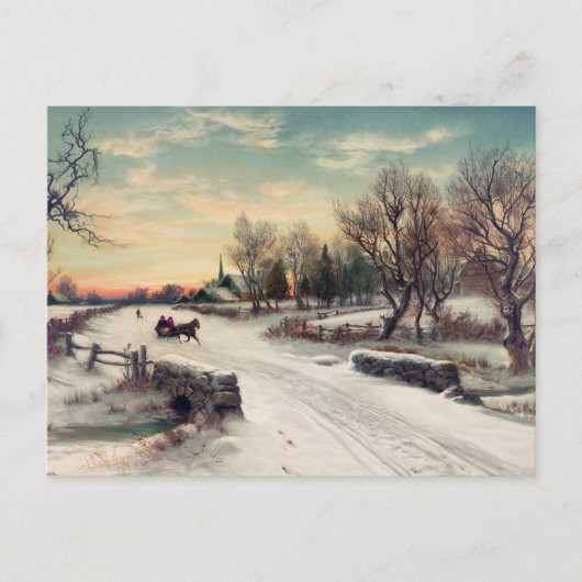 Vintage Winterpostkarte Postkarte (Vorderseite)