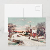Vintage Winterpostkarte Postkarte (Vorne/Hinten)
