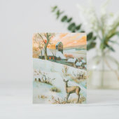 Vintage Winterpostkarte Postkarte (Stehend Vorderseite)