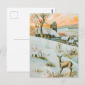 Vintage Winterpostkarte Postkarte (Vorne/Hinten)