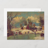Vintage Winterpostkarte Postkarte (Vorne/Hinten)