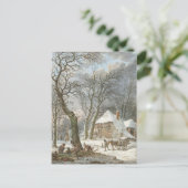 Vintage Winterpostkarte Postkarte (Stehend Vorderseite)