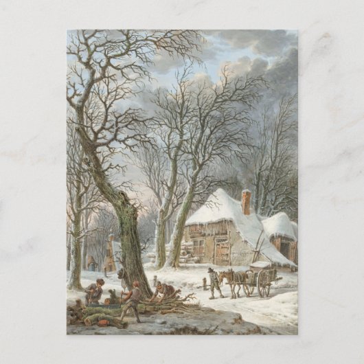 Vintage Winterpostkarte Postkarte (Vorderseite)