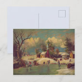 Vintage Winterpostkarte Postkarte (Vorne/Hinten)