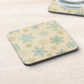 Vintage Winterschneeflocke niedlich rustikal Getränkeuntersetzer (Linke Seite)