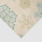 Vintage Winterschneeflocke rustikal cremeblau Seidenpapier (Detail)