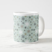 Vintage Winterschneeflocken Jumbo-Tasse (Vorderseite Rechts)