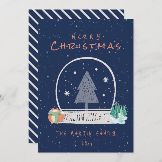 Vintage Winterschneekarte Einladung (Vorne/Hinten)