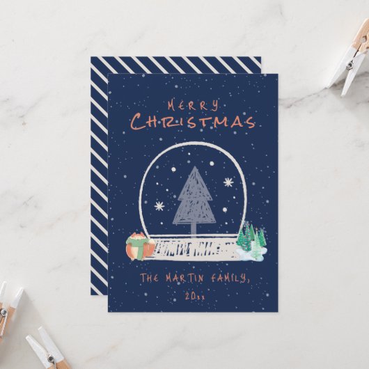 Vintage Winterschneekarte Einladung (Vorderseite/Rückseite Beispiel)