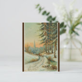 Vintage Wintersonnenbaumen und Weihnachten Postkarte (Stehend Vorderseite)