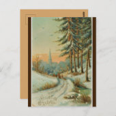 Vintage Wintersonnenbaumen und Weihnachten Postkarte (Vorne/Hinten)