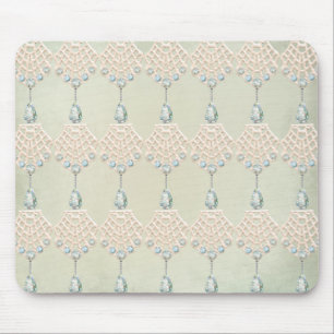 Vintage Winterspitzen aquamarine Nashörner viktori Mousepad