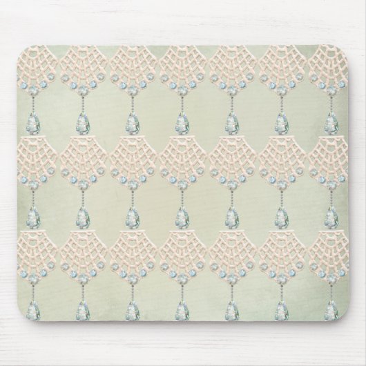 Vintage Winterspitzen aquamarine Nashörner viktori Mousepad (Vorne)