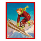 Vintage Wintersport, Dame Skispringerin