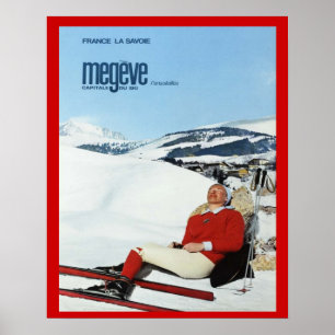Vintage Wintersport, Frankreich, Savoie, Megeve Poster