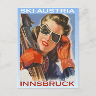 Vintage Wintersport, Ski Österreich, Innsbruck Postkarte
