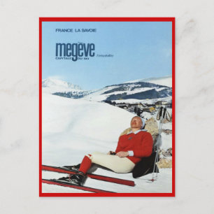 Vintage Wintersport, Skifahren Frankreich, Savoie, Postkarte