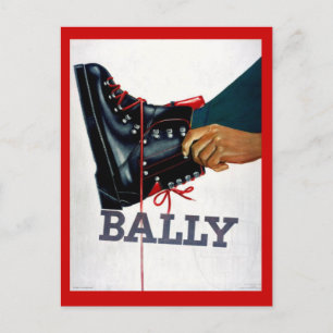 Vintage Wintersport, Skischuhe, Bally Postkarte