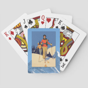 Vintage Wintersportarten - Auf der Piste Spielkarten