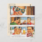 Vintage Wintersportarten, Bierwerbung Postkarte (Vorne/Hinten)